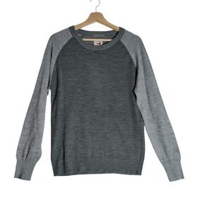 Relwen Mens Gray Cotton Wool Blend Sweater Size Medium